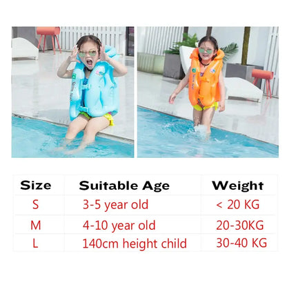 Kids Inflatable Life Vest Swimming Jacket