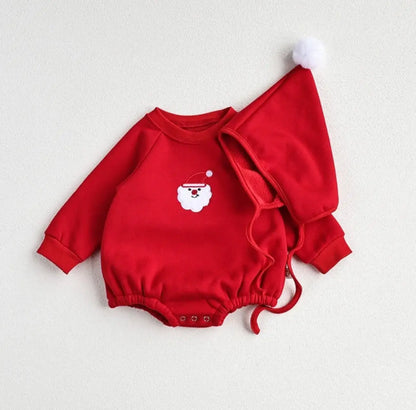 Festive Baby Romper One Piece + Matching Hat