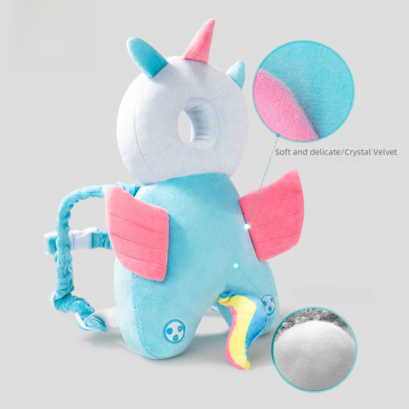 Baby Anti-fall Cushion Baby Anti-fall Pillow Breathable Toddler Walking Anti-collision Headrest Plush Owl Small Flying Dragon