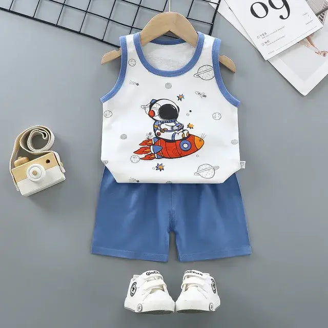 Baby Boys Summer Vest and Short Set