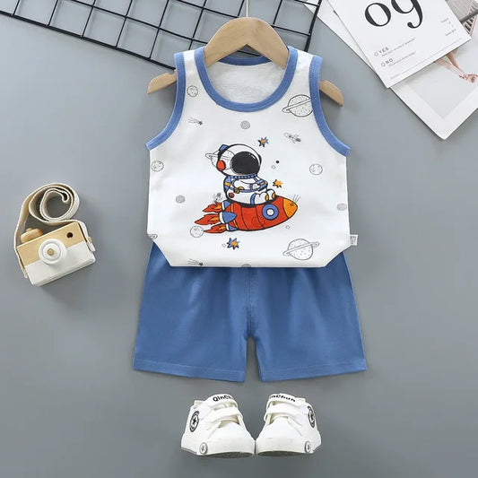 Baby Boys Summer Vest and Short Set
