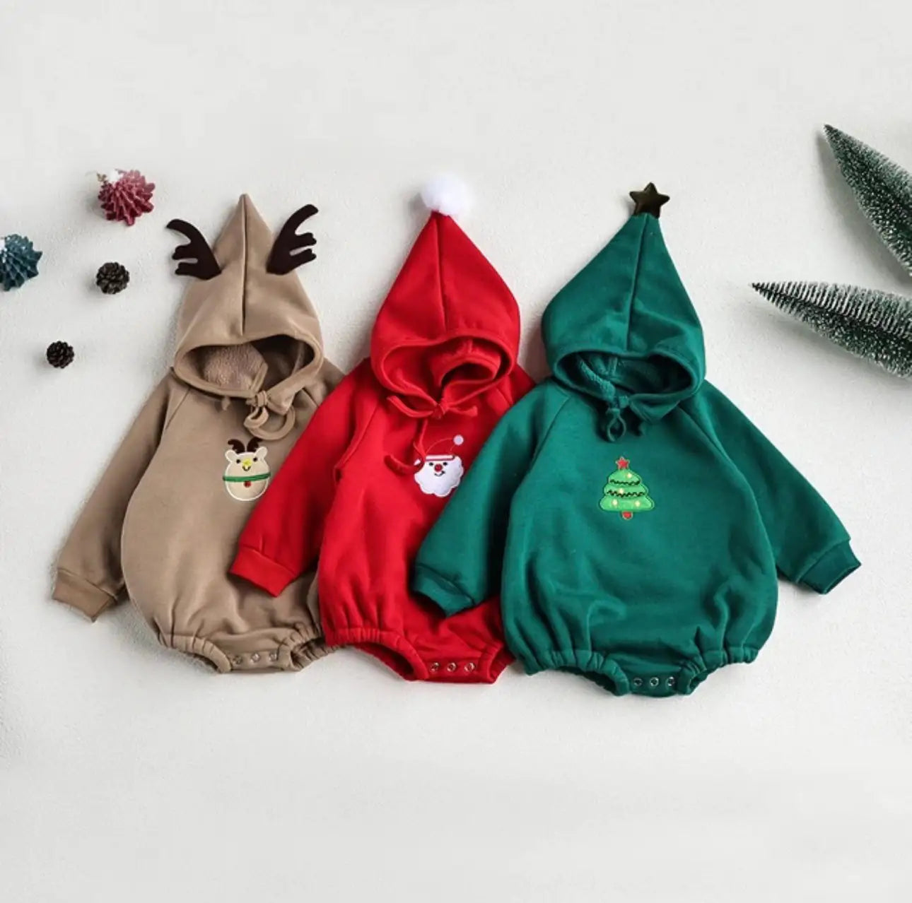 Festive Baby Romper One Piece + Matching Hat