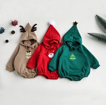 Festive Baby Romper One Piece + Matching Hat