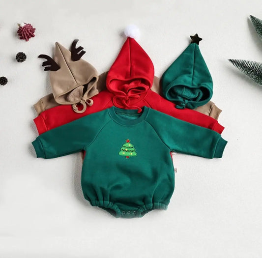 Festive Baby Romper One Piece + Matching Hat