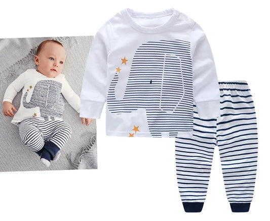 Baby Boys Elephant Print Pajama Set